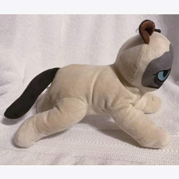 Grumpy Cat Toy Factory Plush Stuffed Animal Kitty 9" Laying Siamese Tan Brown - Picture 4 of 9